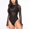 Women’s Sheer Long-Sleeve Bodysuit