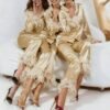 S049861647c4944388f48403204da4d45G.jpg Women’s Satin Feather-Trim Pajama Set