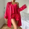 Women’s 3-Piece Satin Pajama Set