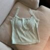 Short name: Women’s Knit Lace-Trim Padded Crop Top