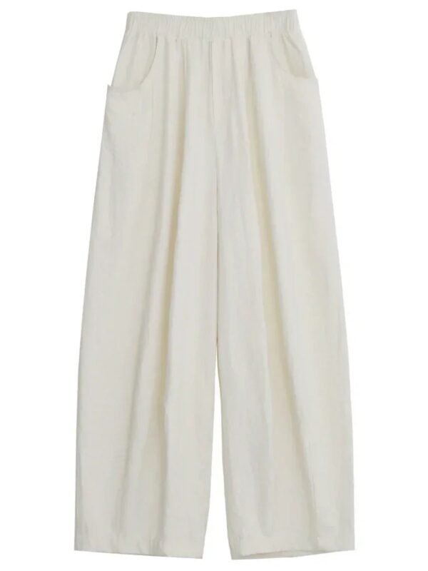 Women’s White High-Waist Wide-Leg Pants