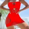 Plus Size Sheer Mesh Fishnet Bodysuit