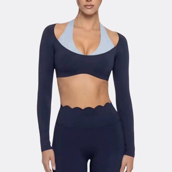 Women’s Long-Sleeve Halter Yoga Set