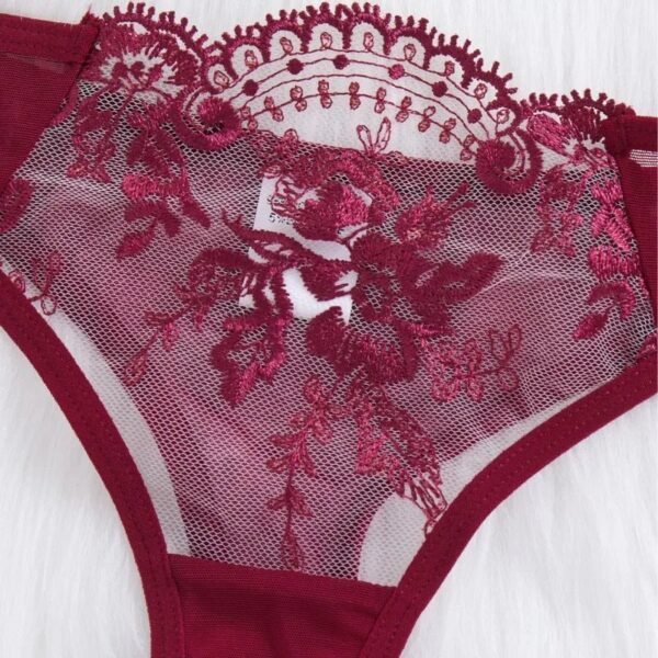 Women’s Sheer Floral Push-Up Lingerie Set
