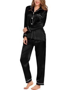 S18572cfc09494c5da695537b098bdd165.jpg Women’s Silk Satin Button-Down Pajama Set