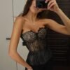 Women’s Lace Strapless Backless Corset Top