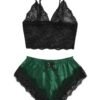 Women’s Satin Lace Cami & Shorts Set