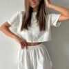S206bafb2527b4b83824c2269676e03a4O.jpg Women’s Solid Color Shorts Pajama Set