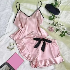 Women’s Satin V-Neck Pajama Set