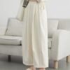 Women’s White High-Waist Wide-Leg Pants