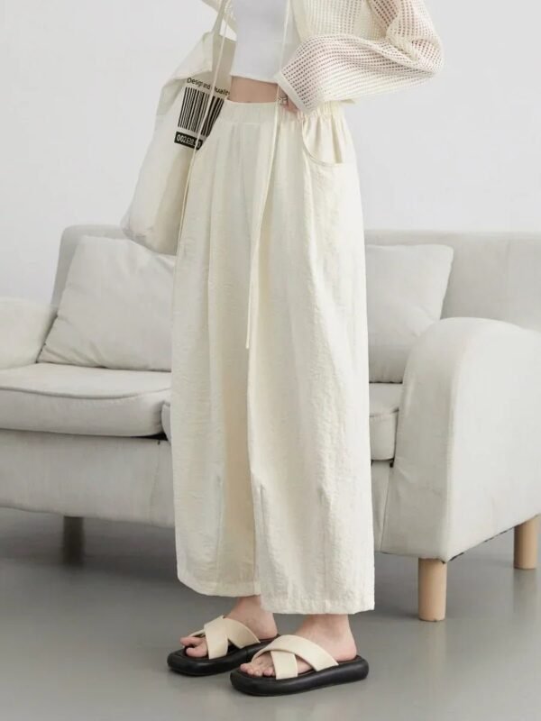 Women’s White High-Waist Wide-Leg Pants