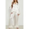 S2a56d9800bda42caa83e212dacce4eb8G.jpg Women’s Satin Feather-Trim Pajama Set