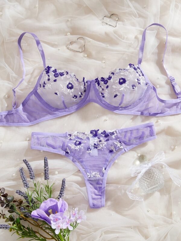 S2af639bc18c44415af0db0193d3cebd0o.jpg Women’s Sheer Floral Lace Bra & Panty Set