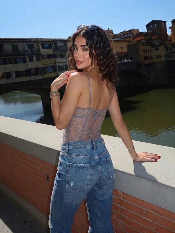 Women’s Sheer Lace Mesh Bodysuit
