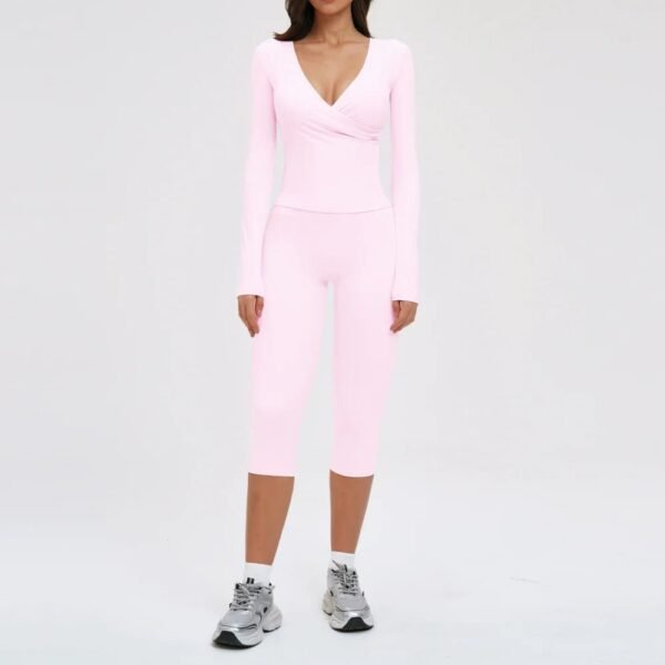 Women’s Deep V Yoga & Flare Pants Set