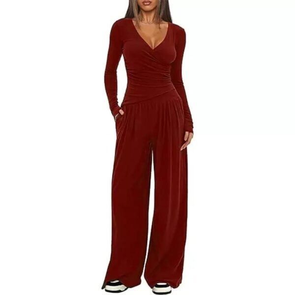 S2b9ff449e2924cfaa9ab90d044c1f482g.jpg Women’s Long-Sleeve Wide-Leg Pants Set
