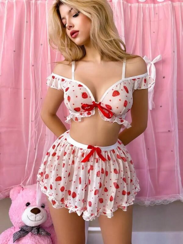 S2ba5c2ee8fe74af7949860786a7df534N.jpg Strawberry Print Lace Pajama Set