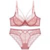 Ladies Underwear Thin Cotton Sexy Push Up Large Size Lace Bra Set