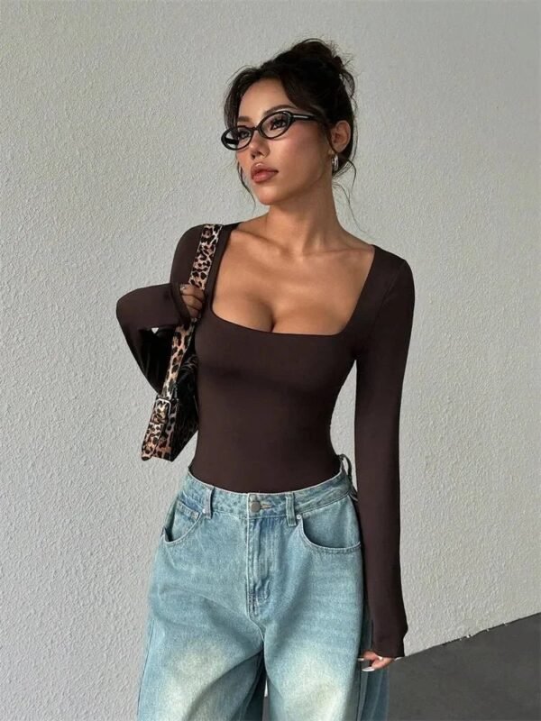 Women’s Square-Neck Long-Sleeve Bodysuit