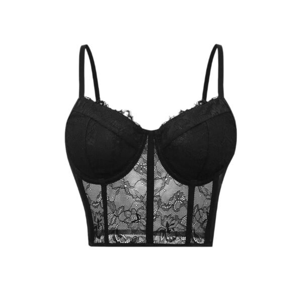 Black Mesh Push-Up Corset Top