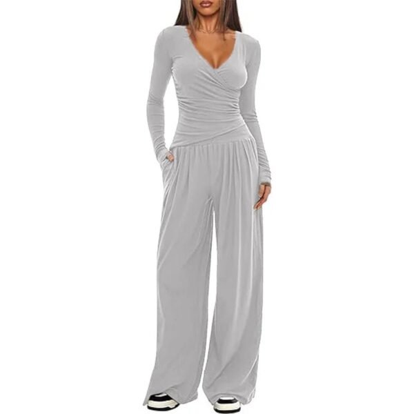 S2f19679398904a4cb9cbe2f02b50133fZ.jpg Women’s Long-Sleeve Wide-Leg Pants Set