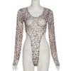Women’s Leopard Print Slim-Fit Bodysuit