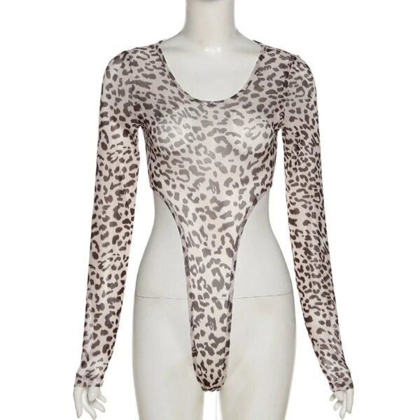Women’s Leopard Print Slim-Fit Bodysuit