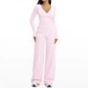 Women’s Deep V Yoga & Flare Pants Set