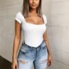 Women’s Square-Neck Short-Sleeve Bodysuit