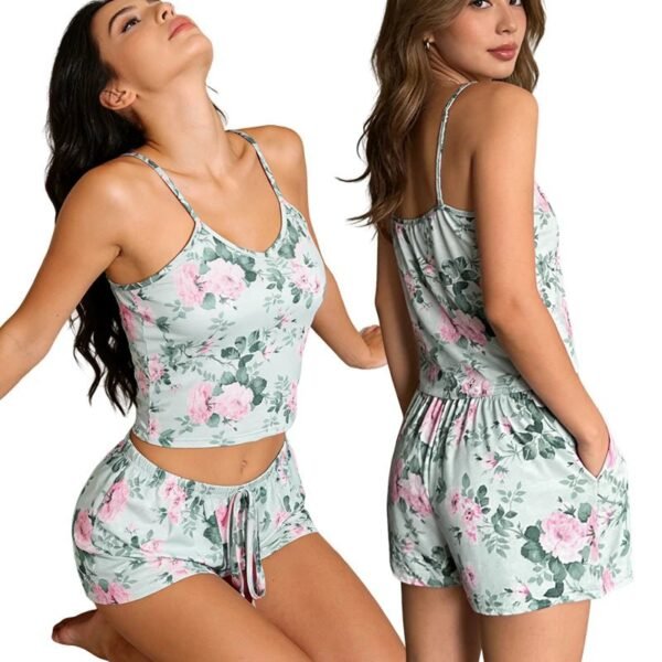 S377124a2e8154ab6aee2048a50df9aac1.jpg Women’s Satin Vest & Shorts Pajama Set