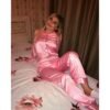 S3775a2b1625346de84fbb85e1b625409D.jpg Women’s Satin Pink Striped Pajama Set