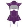 Women’s PU Leather Hollow-Out Bodysuit