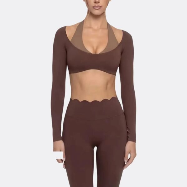 Women’s Long-Sleeve Halter Yoga Set