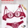 Women’s Sheer Floral Push-Up Lingerie Set