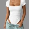S42e2c119609341a98d2030f56ff76c92c.jpg Ribbed Square-Neck Slim-Fit Bodysuit