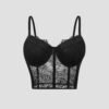 Black Mesh Push-Up Corset Top