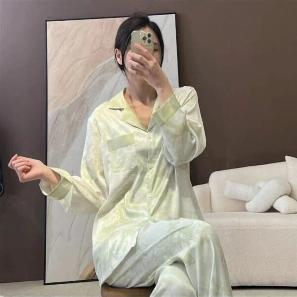 Women’s Green Satin Pajama Set