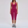 Women’s Deep V Yoga & Flare Pants Set