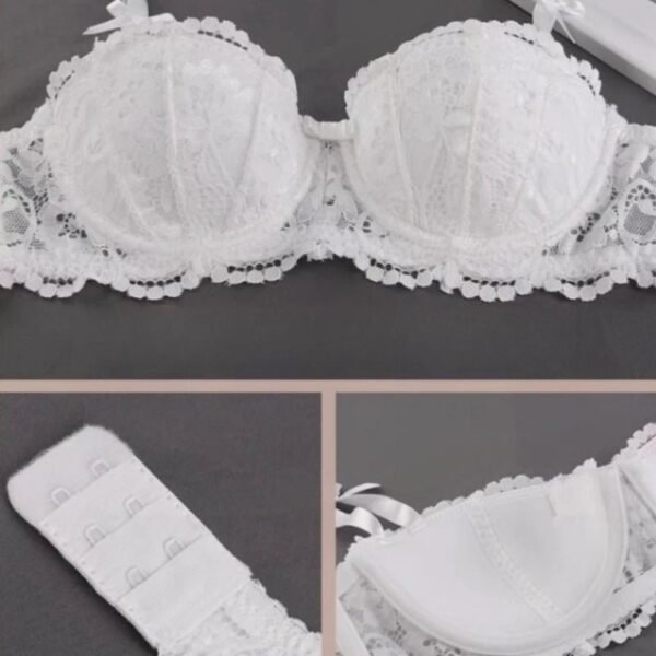 S4e3640dd599e418d9d7051108132a734A.jpg Women’s French Lace Half-Cup Push-Up Bra