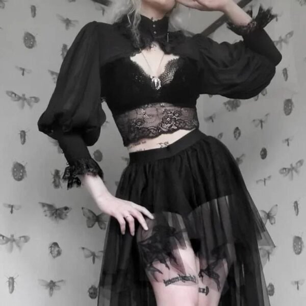 S514ee332cb6044f8a1b1c7dd5c4fb55aC.jpg Women’s Gothic Steampunk Lace Crop Jacket