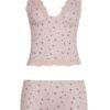 Women’s Pink Floral Lace Pajama Set