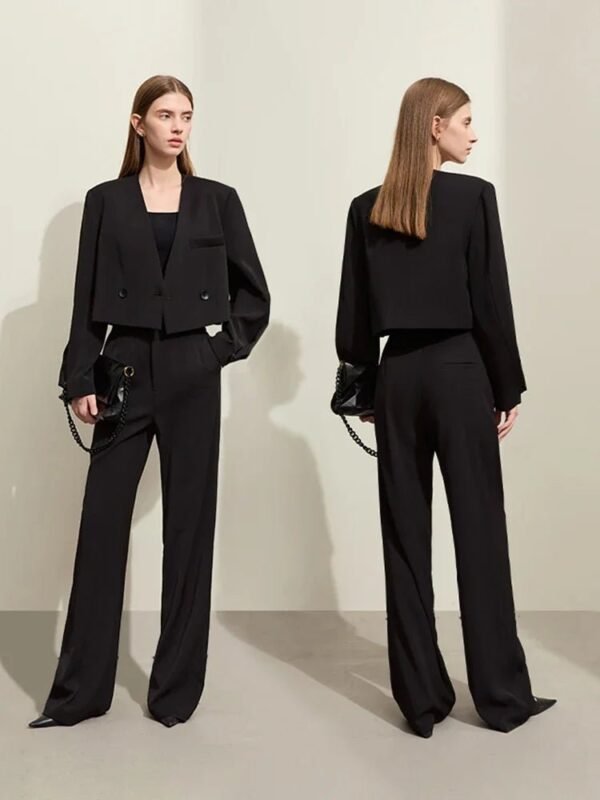 Women’s V-Neck Blazer & Casual Pants Set