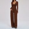 Women’s Deep V Yoga & Flare Pants Set