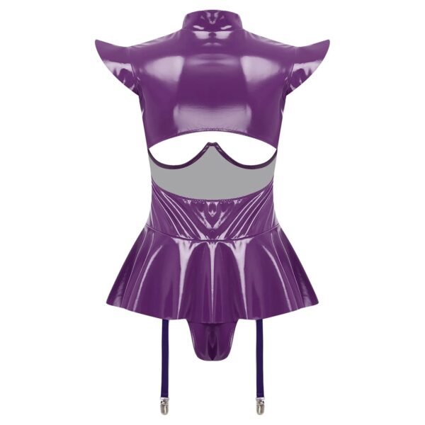 Women’s PU Leather Hollow-Out Bodysuit