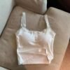 Short name: Women’s Knit Lace-Trim Padded Crop Top