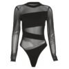 S62bf63df0ce940779131cb26b0b12349B.jpg Black Cut-Out Mesh Long-Sleeve Bodysuit