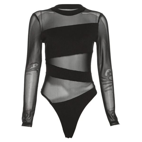 S62bf63df0ce940779131cb26b0b12349B.jpg Black Cut-Out Mesh Long-Sleeve Bodysuit