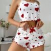 S6a05ee2d15a1411193d2c4ed1880f24fb.jpg Women’s Red Heart Print Cami & Shorts Set