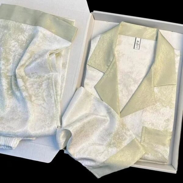 Women’s Green Satin Pajama Set