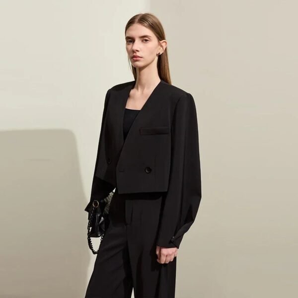 Women’s V-Neck Blazer & Casual Pants Set